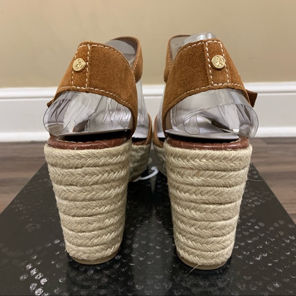 Sam Edelman Brown & Tan Dimitree Espadrille Wedge Sandals Size 10 - Picture 9 of 12
